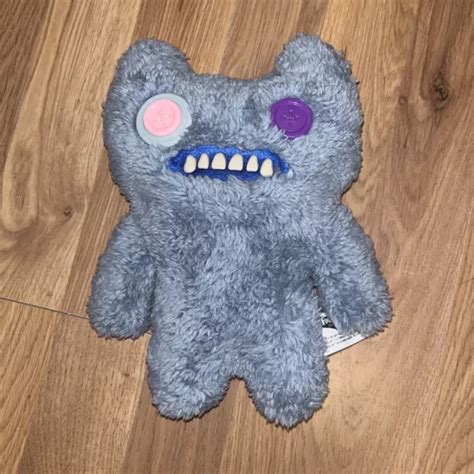 2018 FUGGLER FUNNY Ugly Monster Old Tooth Blue Soft Toy Plush Rare Spin ...