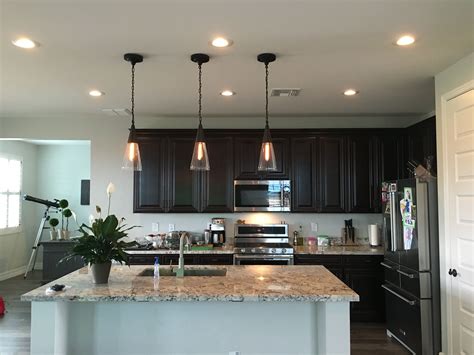 AZ Recessed Lighting installation of LED lights and island pendants. Another modern r… | Kitchen ...