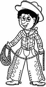 Cute Cowboy Cutcaster Photo Cartoon With Lasso Coloring Page  sketch template