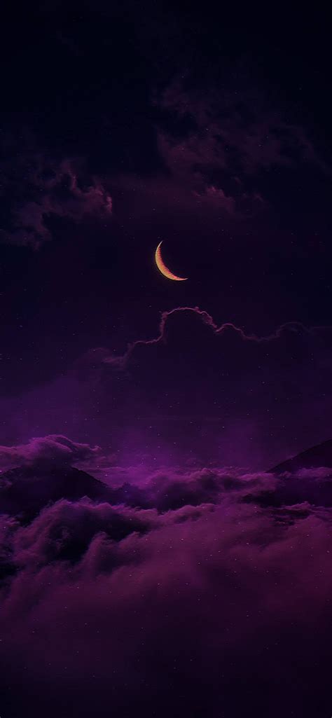 Purple Sky Moon Wallpaper iPhone