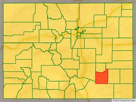 Map of Otero County, Colorado - Thong Thai Real