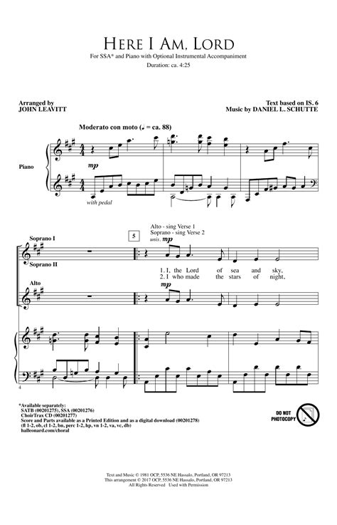 John Leavitt - Here I Am, Lord sheet music