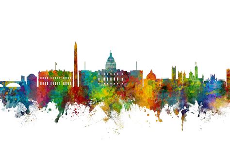 Washington DC Skyline #13 Digital Art by Michael Tompsett - Fine Art ...