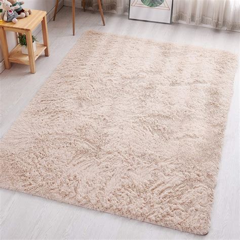 S-morebuy 5.3 x 7.5 Area Rug, Large Soft Faux Silky Smooth Sheepskin ...