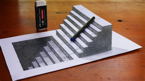 Trick Art Stair Case 3D Drawing | Optical illusions art, Illusion drawings, Optical illusions