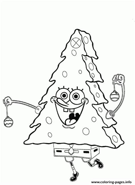 spongebob christmas tree coloring page