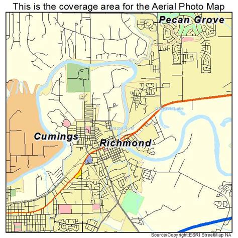 Aerial Photography Map of Richmond, TX Texas