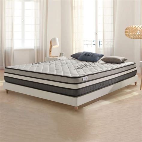 Matelas Solar à ressorts ensachés 140x190 cm - Épais 24 cm - Visco ...