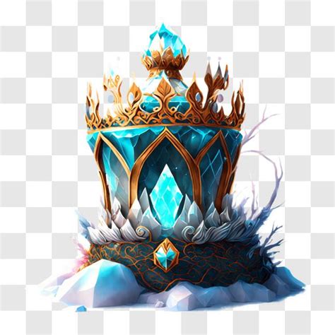 Download Intricate Ice Crown on Top of Snow PNG Online - Creative Fabrica