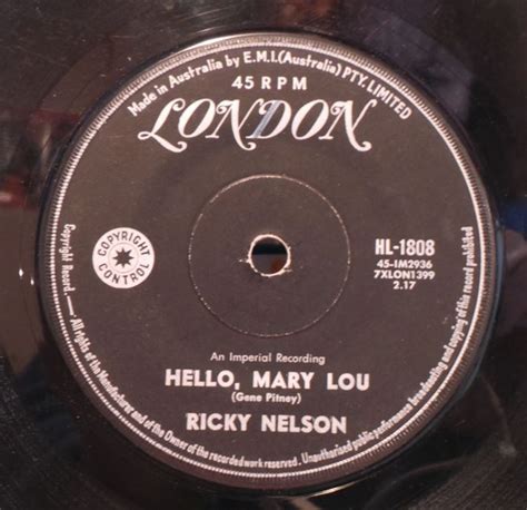 Ricky Nelson – Hello Mary Lou (Vinyl) - Discogs