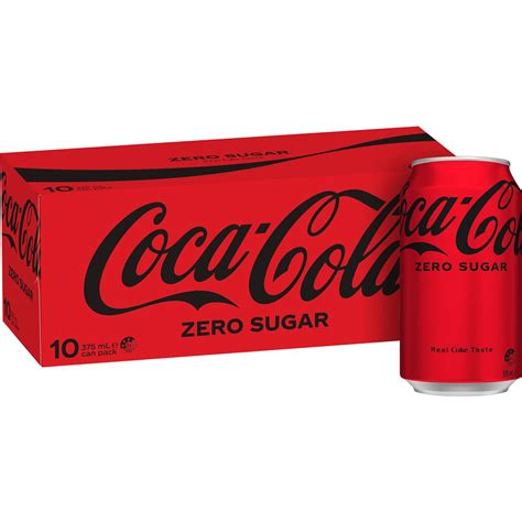 Coca - Cola Zero Sugar Soft Drink Multipack Cans 10 X 375ml | Woolworths