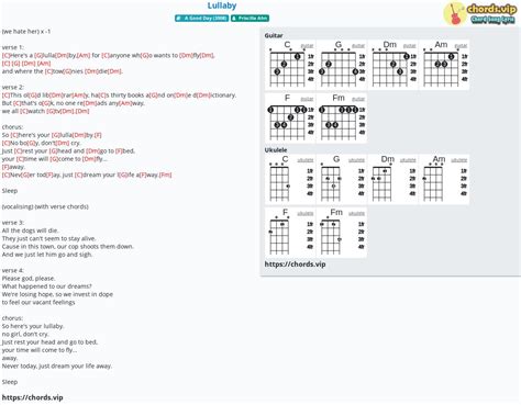 Chord: Lullaby - tab, song lyric, sheet, guitar, ukulele | chords.vip