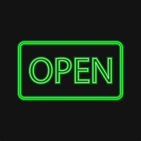 Premium Vector | Open door sign neon style