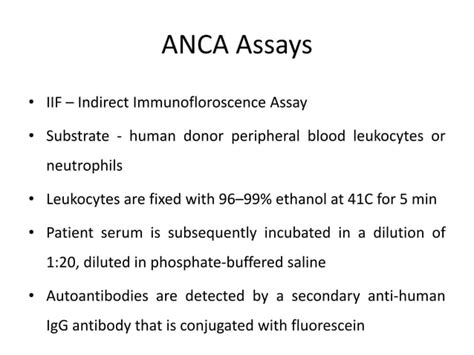 Anca testing in small vessel vasculitis | PPT