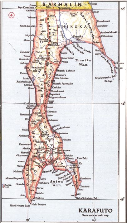 A Japanese map of Karafuto Province, 1945 (created by Alexey Bambizo,... | Download Scientific ...