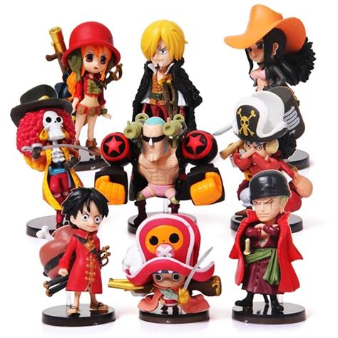 9pcs/set mini One Piece Figure New Anime Figures Luffy + One Piece ...