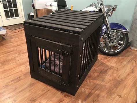 DIY Indestructible crate - Pitbull proof. I built this crate myself out of 2x4s (frame vertical ...