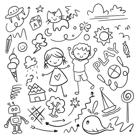 Premium Vector | Kids scribble doodle isolated on white