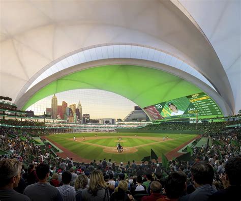 A's release renderings of new Las Vegas domed stadium that resembles ...