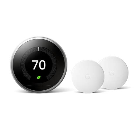 Google Nest Learning Thermostat - Smart Wi-Fi Thermostat Stainless Steel and Nest Temperature ...