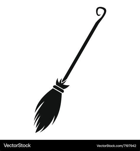 Witches broom black simple icon Royalty Free Vector Image