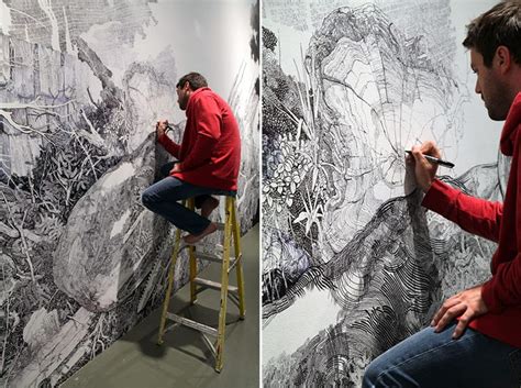 A Sprawling Wall-Sized Mural Drawn With Only a Black Sharpie by Sean ...