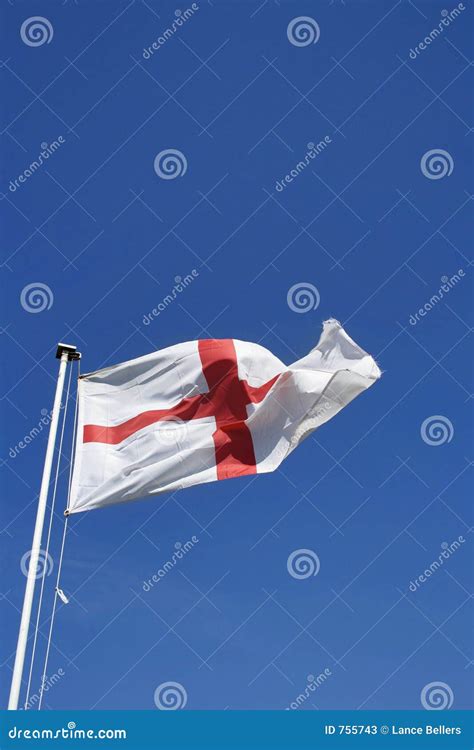 England Flag Blowing in Wind Stock Image - Image of patriot, english ...