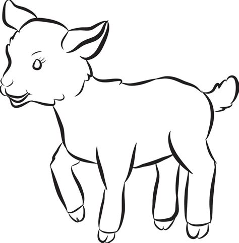 Black and White Clipart Goat 4641979 Vector Art at Vecteezy