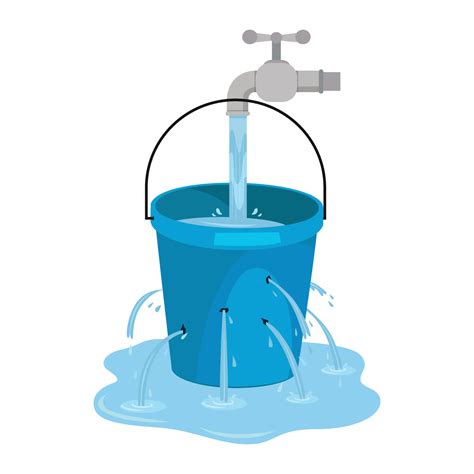 Water waste from running tap. Wastage of water theme for save water. Spread water on floor from ...