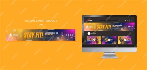 Free PSD | Gym and fitness youtube banner template