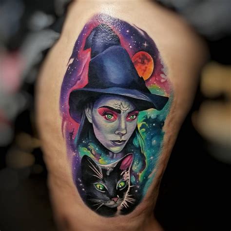 Witch tattoo by Tyler Malek | Witch tattoo, Hannya mask tattoo, Mask tattoo