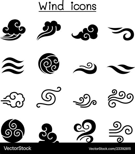 Wind icon set Royalty Free Vector Image - VectorStock