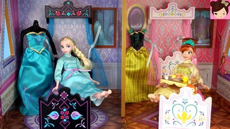 Elsa & Anna Princess Bedroom Holiday Morning Routine - Frozen Arendelle Castle Doll House - YouTube