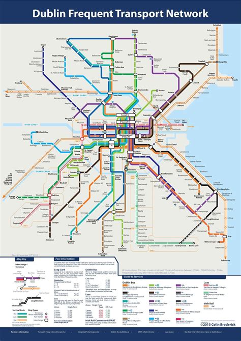 Dublin Frequent Transport Map | Transport map, Transit map, Map