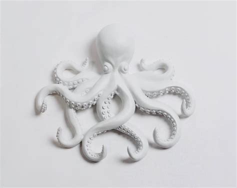 The MINI Kraken Octopus Sculpture in White MINI White Faux - Etsy