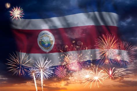 Fireworks and Flag of Costa Rica Stock Photo - Image of holiday, fireworks: 125599128