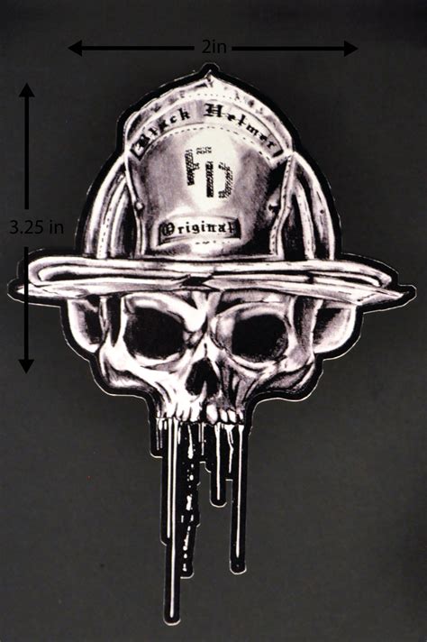 Original BH Skull Helmet Decal - Black Helmet Firefighter Shirts, Hats, Decals and Accessories