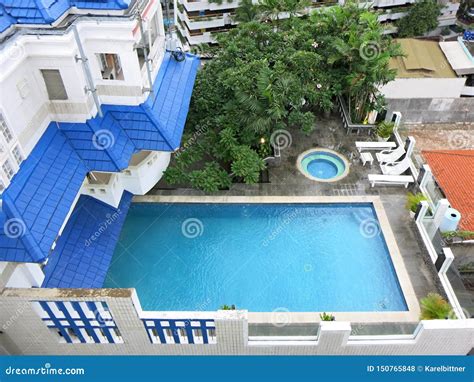 Luxury Rooftop Pool. Swimming Pool on the Roof of the Hotel Stock Photo ...