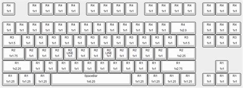 Max Keyboard Cherry MX Mechanical Keycap Layout and Size Chart