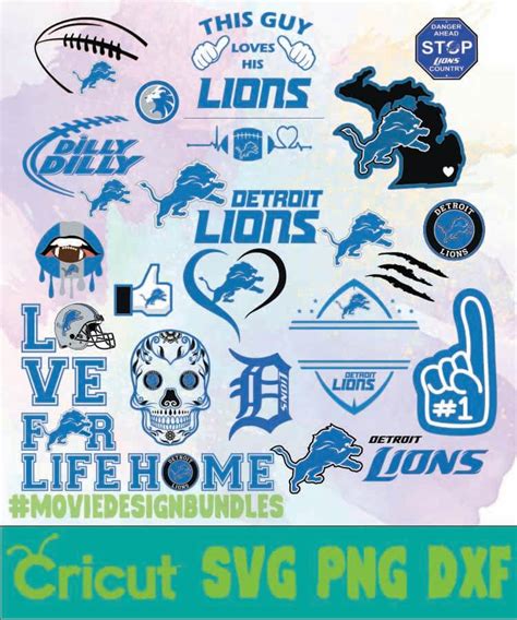 DETROIT LIONS LOGO BUNDLES SVG PNG DXF - Movie Design Bundles