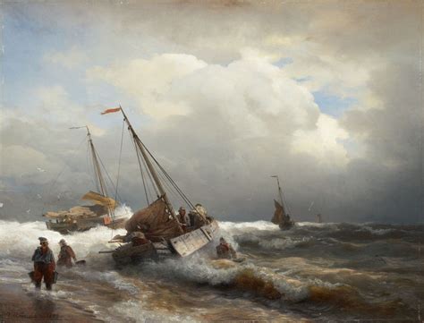 Andreas Achenbach, SEASCAPE (FISHING BOATS IN THE STORM), Auction 929 Old Masters, Lot 1497 ...