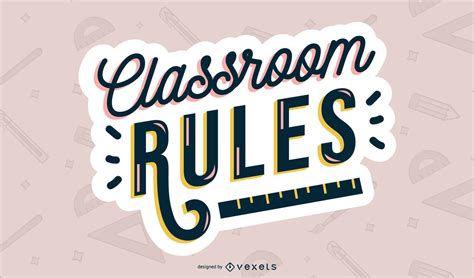 Classroom Rules Lettering Design Vector Download