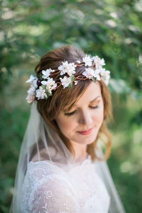 Bridal Headpiece, Bridal Flower Crown, Flower Crown Headband, Ivory Flower Crown, Pink Flower ...