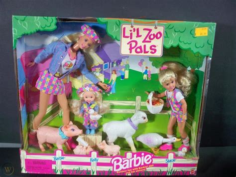 NIB BARBIE DOLL 1998 LI'L ZOO PALS ANIMALS W/BARBIE KELLY STACIE CUTE ...