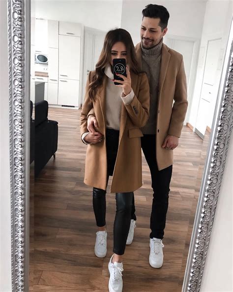 Couple outfit match coat, fashion accessory, leather jacket, couple ...