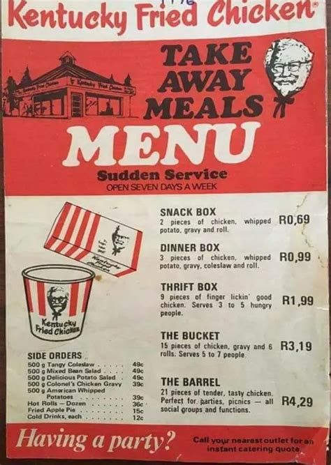 KFC Through the Years: Vintage Menus and Ads that Will Take You Back ...