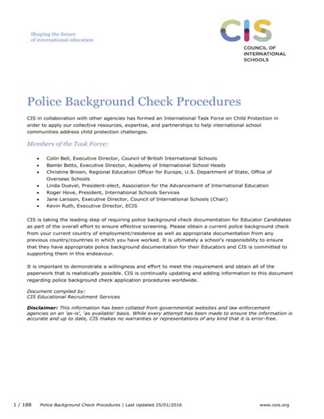 Police Background Check Procedures