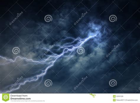 Lightning Strike during an Electrical Storm Stock Illustration ...