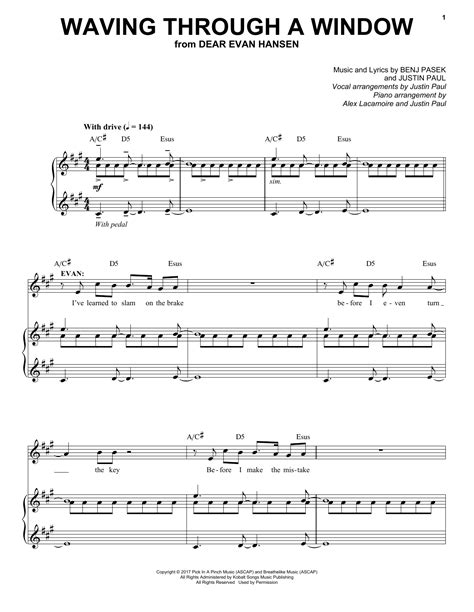 Waving Through A Window | Sheet Music Direct