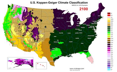 U.S. Koppen-Geiger climate classification (2000 - 2100) - Vivid Maps